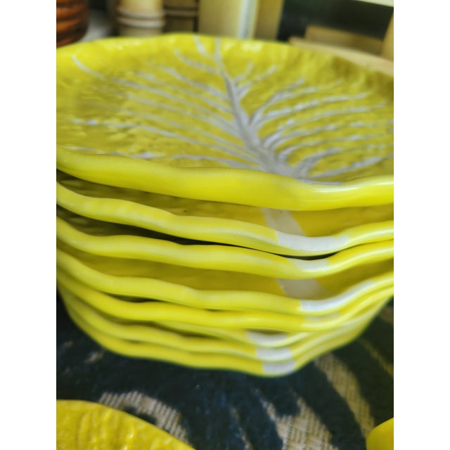 Vintage Yellow Cabbage Ceramic Dish Cup Soup Tureen Set by Secla Portugal- 26 Pieces For Sale - Image 9 of 10