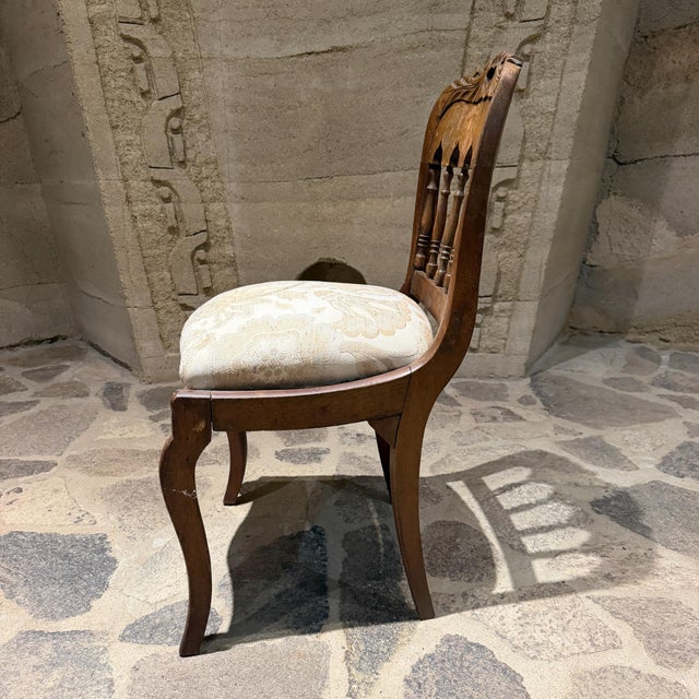 1900 - 1909 Thomas Day Style Antique Victorian Carved Wood Side Parlor Chair For Sale - Image 5 of 13