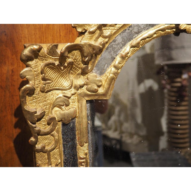 18th Century French Parecloses Giltwood Mirror, the Pelican in Her Piety For Sale - Image 11 of 15