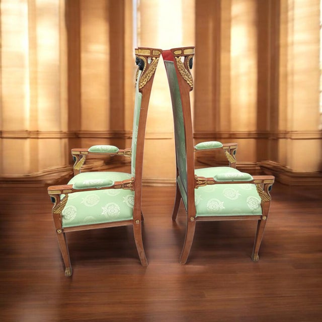 Experience the Height of 19th-Century Elegance With This Exquisite Set of French Empire Style Chairs. For Sale - Image 12 of 12