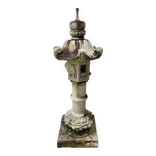 Vintage Japanese Pagoda Kimachi Stone Garden Lantern – 67" For Sale