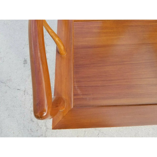 Henredon Style Asian Chinoiserie Solid Wood Dining Accent Desk Armchair For Sale In Miami - Image 6 of 12