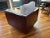 Mid-Century Modern Case Walnut and Chenille Armchair For Sale - Image 4 of 11