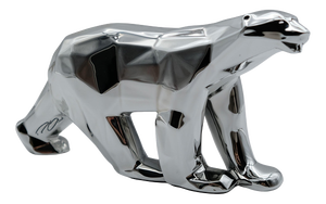 Silver Resin Pompon Bear from Richard Orlinski