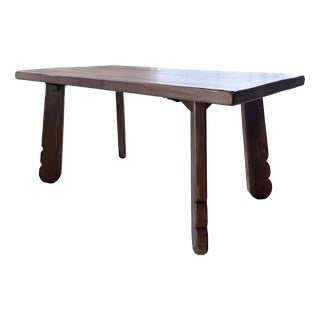 Brutalist Oak Table attributed to De Puydt, Belgium, 1970s For Sale