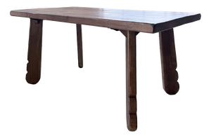 Brutalist Oak Table attributed to De Puydt, Belgium, 1970s