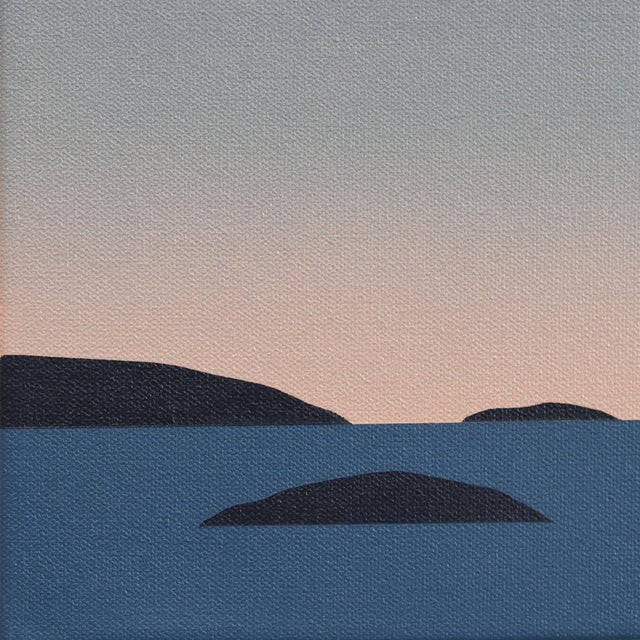 Lines of Light #6 (Vesper) - Moody Cool Tone Surrealist Landscape Painting Original Artwork by Mike Gough For Sale - Image 4 of 9