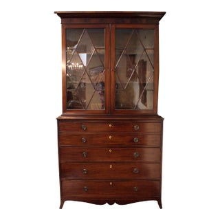 Circa 1780-1800 Georgian Secretaire Bookcase For Sale