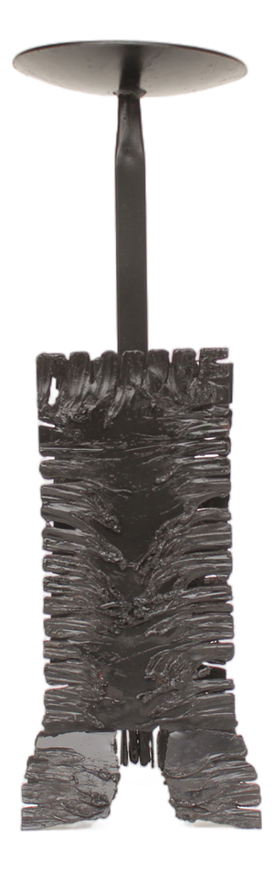 Brutalist Iron Floor Candleholder, France, 1960s