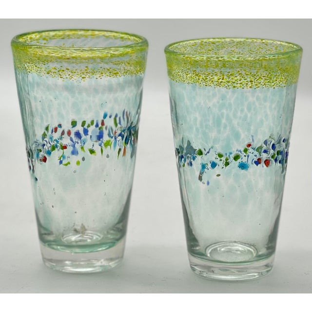 Vintage MidCentury Italian Hand Blown Art Glass Tumblers Set of 6 Chairish
