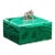 Small Antique English Malachite & Silver Trinket Box For Sale