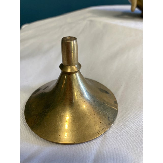 Metal Mid-Century Indian Brass Teapot With Faux Bamboo Handle and Lid For Sale - Image 7 of 9