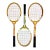 Vintage Americana Boho Chic Wilson Wood Tennis Rackets Decorative Wall Objects - Set of 3 For Sale