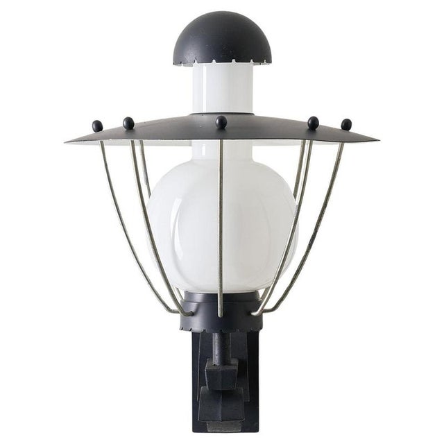 1970s Outdoor Wall Lamp with Metal Shade and Glass Diffuser from Bega, 1970s For Sale - Image 5 of 5