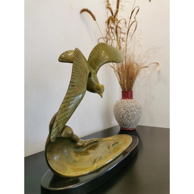 Bronze Sculpture the Bird by Irénée Rochard For Sale - Image 4 of 13