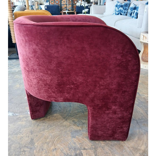 Mid-Century Modern Lexa Velvet Lounge Chair For Sale - Image 3 of 8