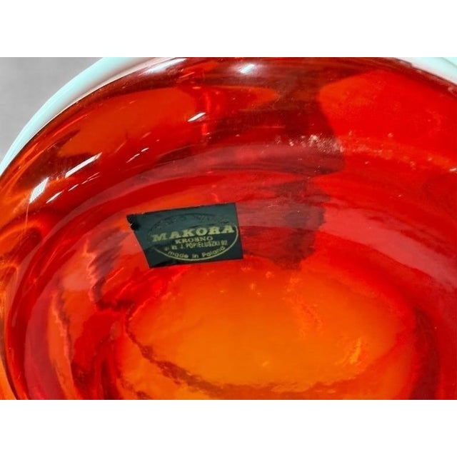 Contemporary Monumental Makora Kronso Poland Twisted Red Art Glass Vase For Sale In Detroit - Image 6 of 6