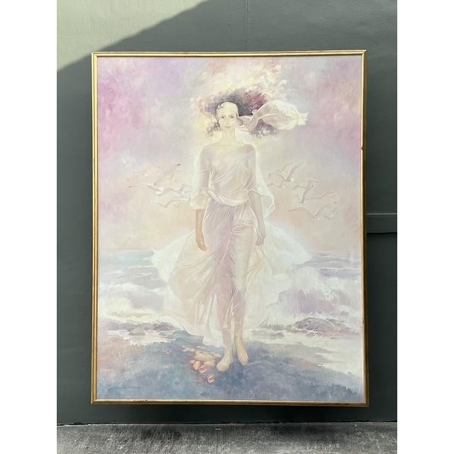 Contemporary Vintage Monumental Original Abstract Figurative Oil Painting on Canvas For Sale - Image 3 of 12