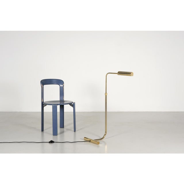 Modern Floor Reading Lamp in Gold Plated Steel, 1970 For Sale - Image 3 of 10