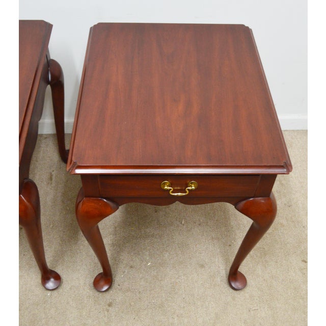 Henkel Harris Mahogany Side Tables a Pair For Sale - Image 9 of 16