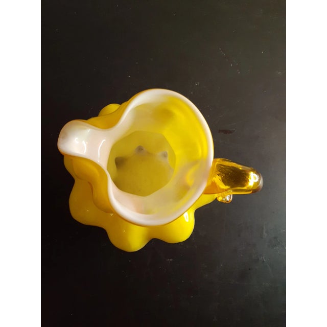 Vintage Kanawha Yellow Cased Glass Miniature Pitcher For Sale - Image 4 of 10