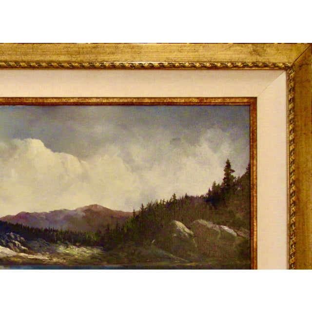 Paint Bill Shaddix "Summer Stillness, Lake Tahoe" Large Oil Painting On Canvas C. 1970 Painting For Sale - Image 7 of 7