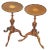 Hardwood Sheraton Revival Tripod Side Tables, Set of 2 For Sale