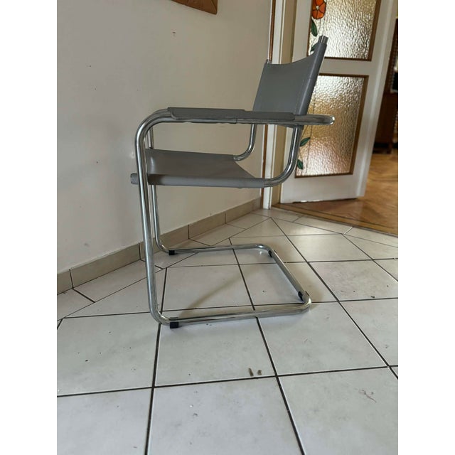 Mid-Century Modern Mid-Century Grey Tubular Chair, 1960s For Sale - Image 3 of 5