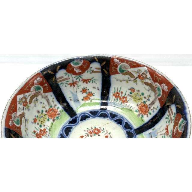 Ceramic Antique 19th Century Japanese Imari Scalloped Bowl Meiji Kinrande Porcelain - 8.5” For Sale - Image 7 of 15