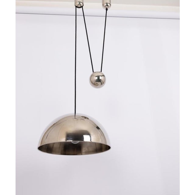 Adjustable Chrome Counterweight Pendant Light from Florian Schulz, Germany, 1980s For Sale - Image 7 of 9