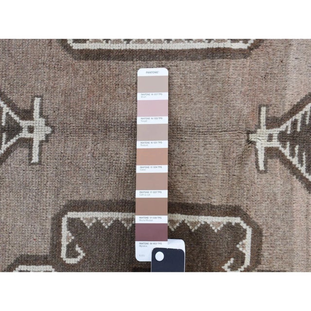 1960 6'3"x9'10" Gray Earthtone Color Vintage Afghan Balooch Hand Knotted All Wool Rug For Sale - Image 9 of 11
