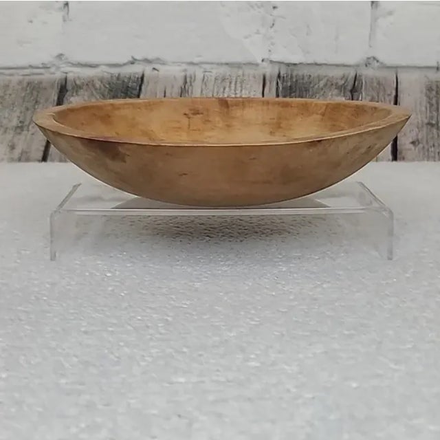 Mid-Century Modern Mid-Century Modern Wooden Medium Hand Carved Dough/Salad Bowl For Sale - Image 3 of 12