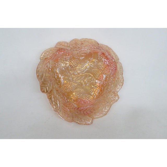 Glass Indiana Glass Bowl Embossed Leaf and Loganberry Marigold Carnival Glass 5031b For Sale - Image 7 of 16