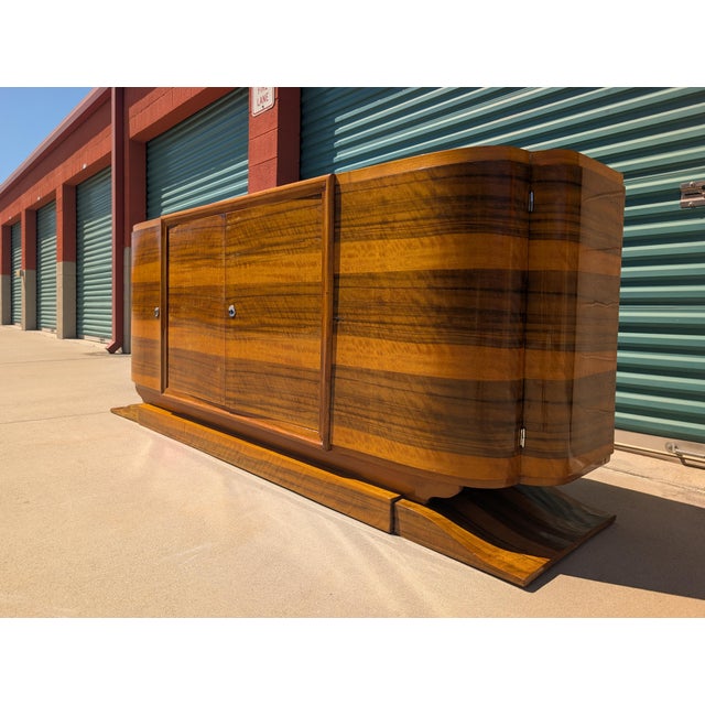 Brown Monumental Antique French Art Deco Sideboard/Buffet, C1930s For Sale - Image 8 of 18