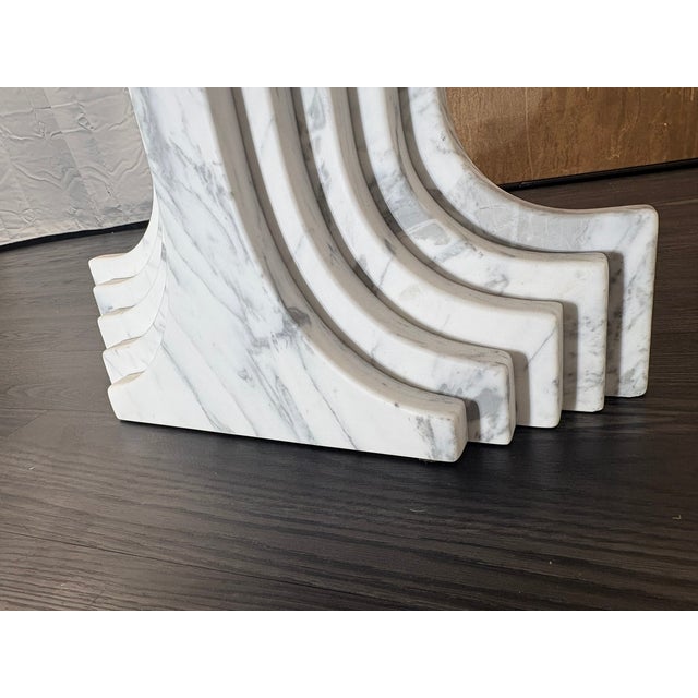 Rh Restoration Hardware Strada Bistro & Entry Table | Italian Arabescato Marble For Sale - Image 15 of 18
