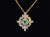 Gemstone Natural 5.21Cts VS F Diamond Colombian Emerald 18K Solid Gold Pendant For Sale - Image 7 of 8