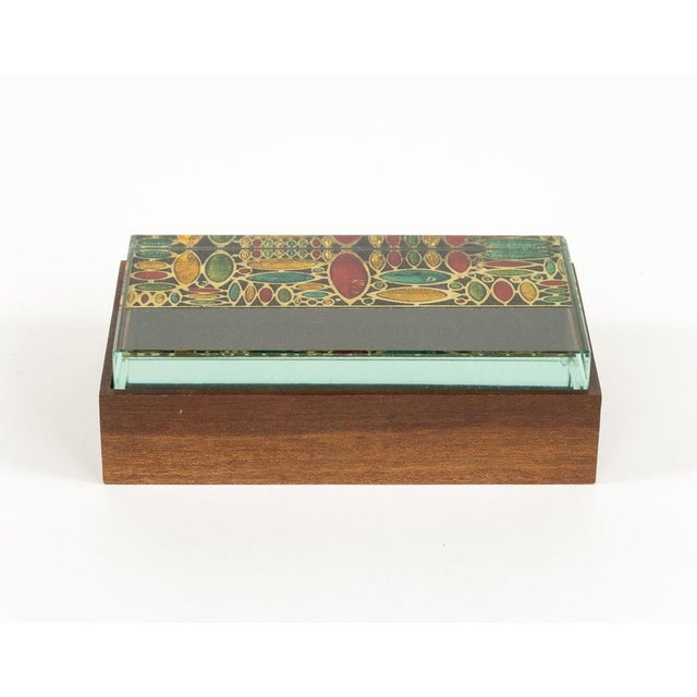 Mid-Century Modern Box in Wood and Art Glass by Erwin Burger for Fontana Arte, Italy, 1950s For Sale - Image 6 of 18