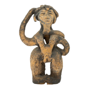 Folk Art Abstract Female Figure Terracotta Statue