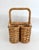 Farmhouse Vintage Wicker Wine Picnic Basket For Sale - Image 3 of 9