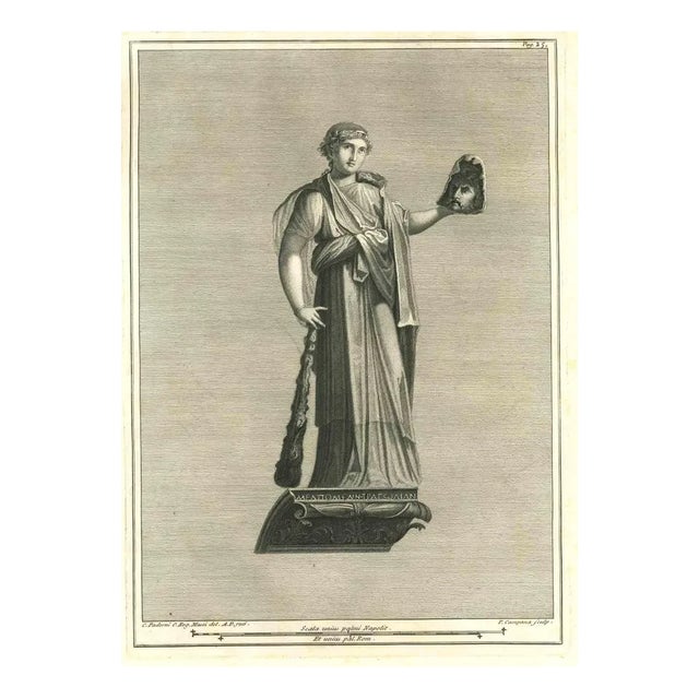 Pietro Campana, Ancient Roman Statue, Etching, 18th-Century For Sale