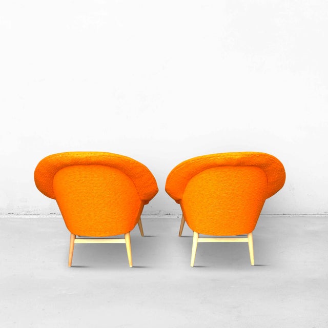 Mid-Century Modern Set of Shell Armchairs in Orange, 1960s For Sale - Image 3 of 10