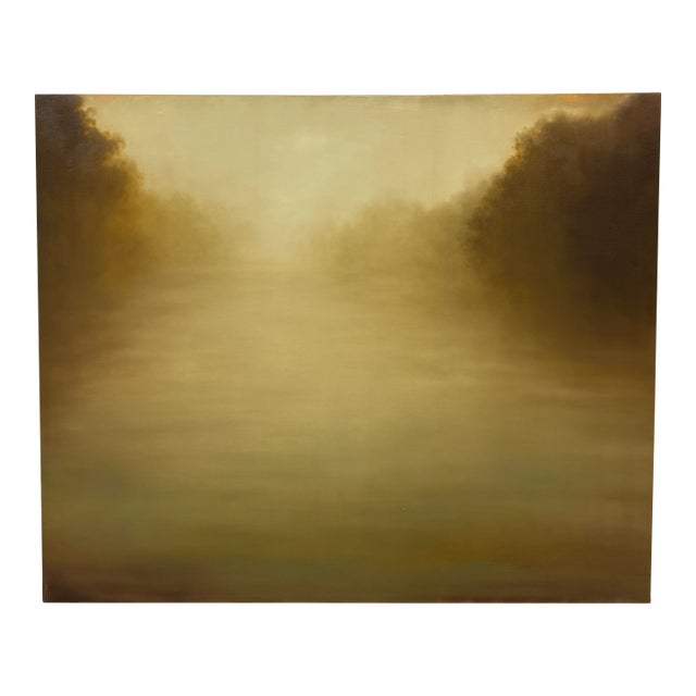 Aondrea Maynard Evening's Gold Oil on Wood Painting, Original For Sale
