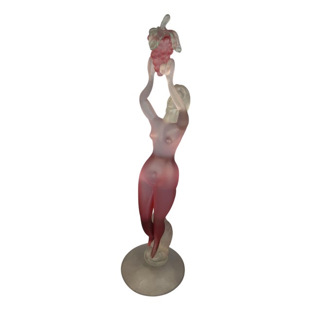 Murano Glass Sculpture of Woman with Bunch of Grapes from Seguso Vetri d'Arte, 1950 For Sale