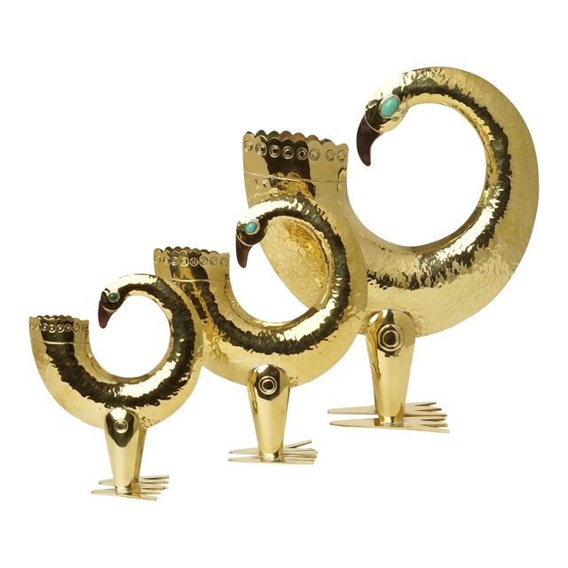 1970s Brass Flamingo Sculptures by Joaquin Tinta Set of 3 Chairish