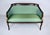 French French Empire Style Curved Walnut Settee With Dolphin Arms, New Green Silk For Sale - Image 3 of 13