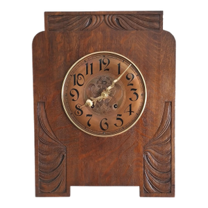 1910 Art Deco Vintage German Wood Wall Clock Lorenz Furtwängler Söhne LFS