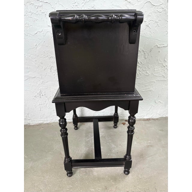 1920s James A. Cole “Mastermade” Black Wooden Humidor Cabinet With Copper-Lined Interior For Sale In Orlando - Image 6 of 12