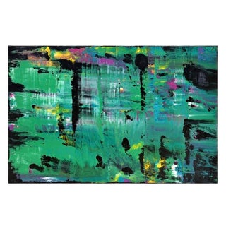 Monumental Abstract Painting in Green by Paulden – 8 Ft. High X 10 Ft. Wide For Sale