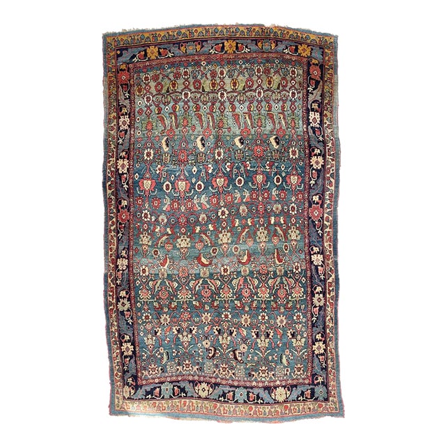 Late 19th Century NAIVE HALVI BIDJAR Mystical Energy-Filled Art Rug 5.10 x 10.3 For Sale