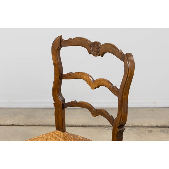 19th Century French Provincial Ladder Back Maple Dining Chairs W/ Rust Seats - Set of 8 For Sale - Image 17 of 18